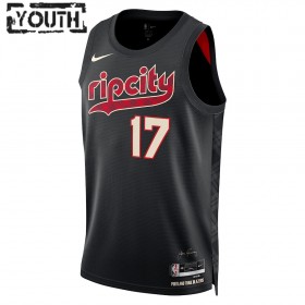 Camiseta Niños NBA Portland Trail Blazers Shaedon Sharpe 2023-24 Nike City Edition Negro Swingman
